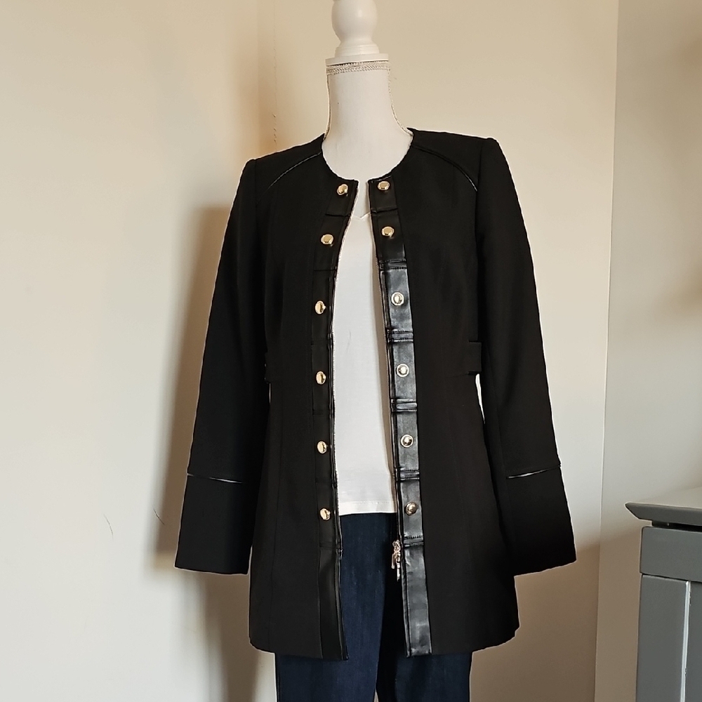 WHBM Elegant Black Buttoned Women's Coat